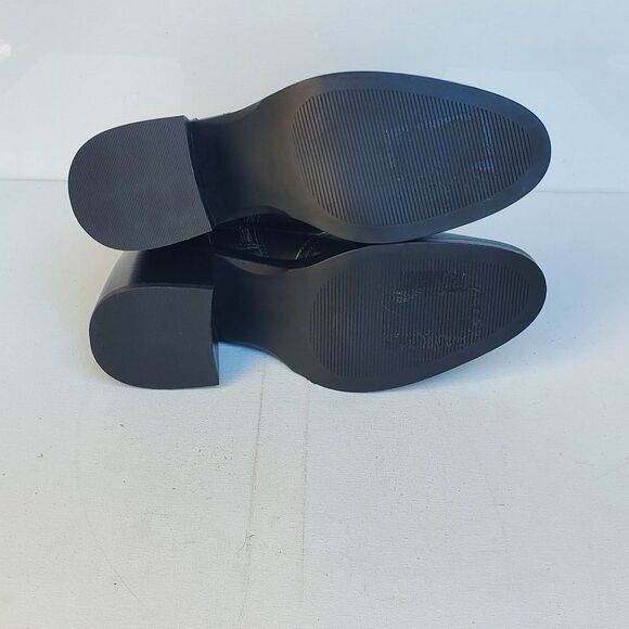 Steve Madden Phillie Womens Black Leather Block Heel Almond Toe Ankle Boot NWOB - Picture 7 of 14